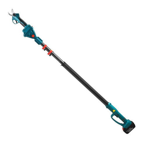 Set foarfeca de grădina si mini drujba, 2 acumulatori 48V, brat telescopic 2m