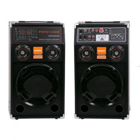 Set 2 boxe active, Bas Puternic, Amplificator, Lumini pe bas, Bluetooth, USB, AUX IN, CARD SD, 240W RMS