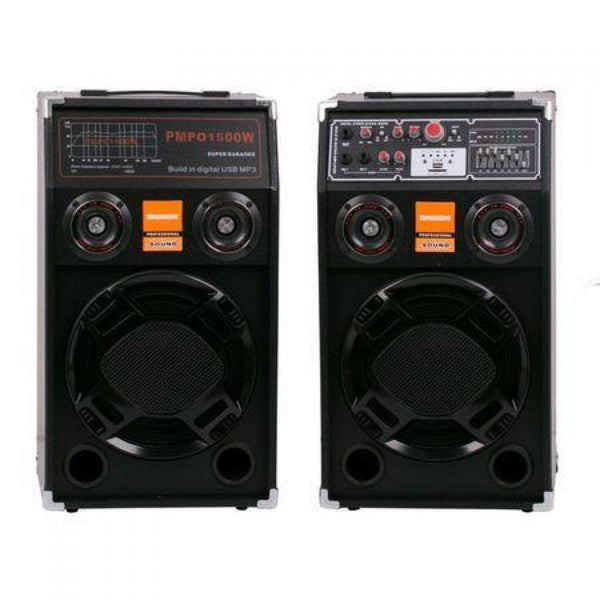 Set 2 boxe active, Bas Puternic, Amplificator, Lumini pe bas, Bluetooth, USB, AUX IN, CARD SD, 240W RMS