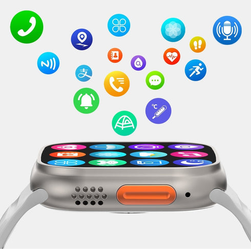 Ceas inteligent SmartWatch 8 Ultra Plus cu incarcare wireless, curea silicon