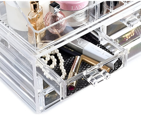 Organizator de cosmetice cu 4 sertare si compartimente multiple