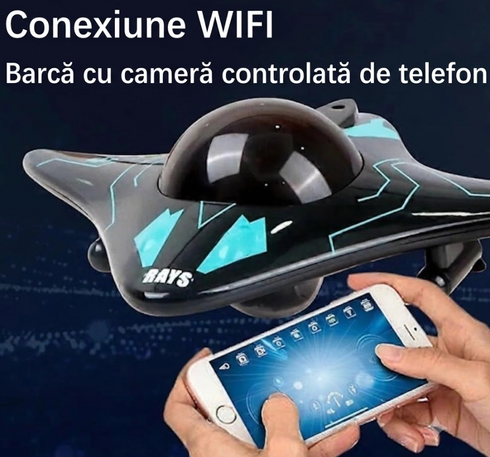 Submarin cu Telecomandă, 6 Canale, Cameră și Iluminare Multicoloră