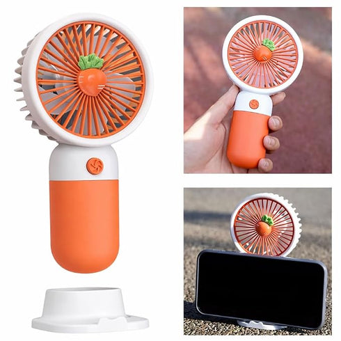 Mini Ventilator Portabil cu Suport, Reîncărcabil USB – Silențios, 3 Viteze, Design Compact