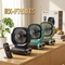 Ventilator Puternic Portabil cu Încărcare Solară, Radio FM, Bluetooth, Difuzor Bass și Slot Card