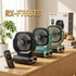 Ventilator Puternic Portabil cu Încărcare Solară, Radio FM, Bluetooth, Difuzor Bass și Slot Card