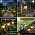 Set 2 Felinare Solare de Grădină cu LED, Impermeabil IP65, Senzor Crepuscular, Lumină Caldă