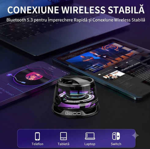 Boxă portabilă Bluetooth G200, 5W cu prindere magnetică MagSafe