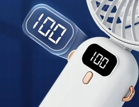 Ventilator Portabil Reîncărcabil 6000mAh – 5 Viteze, Oscilație 90°, Autonomie până la 10 Ore, USB-C