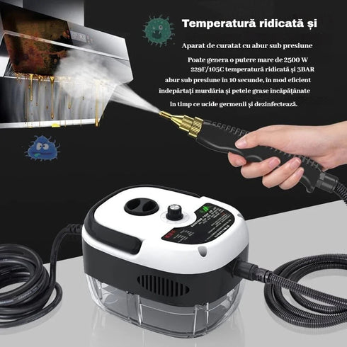 Aparat de curatat cu abur, 4 accesorii incluse, 2500W