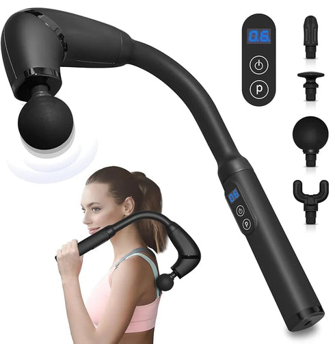 Aparat de masaj profesional flexibil forma L, 5 Viteze, 4 Capete