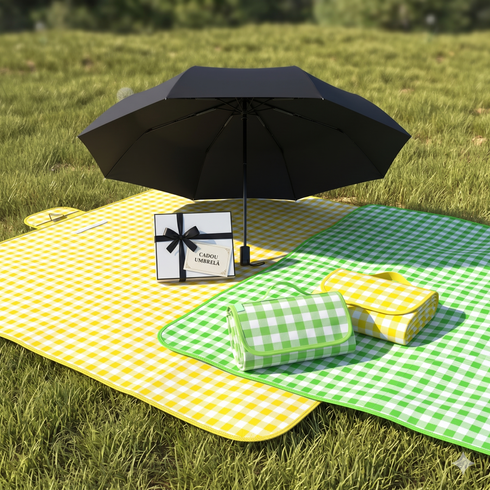 Pachet 1+1 Pătură de picnic sau plajă impermeabilă + cadou Umbrela