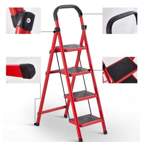 Scară Metalică Pliabilă, 4 / 5 Trepte Antiderapante