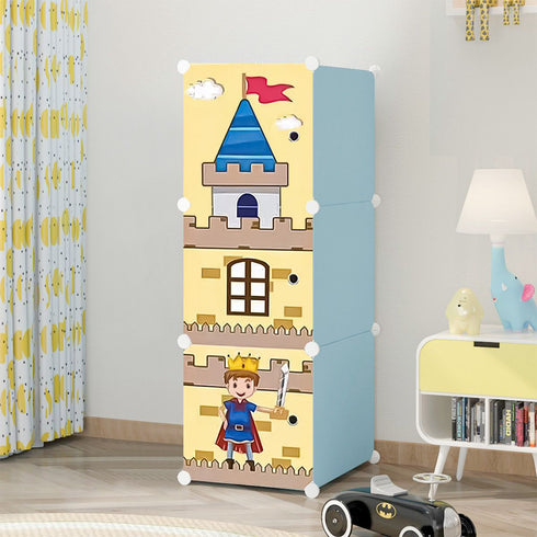 Dulap modular din plastic cu schelet metalic, culoare Albastru