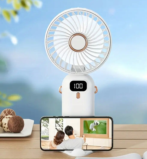 Ventilator Portabil Reîncărcabil 6000mAh – 5 Viteze, Oscilație 90°, Autonomie până la 10 Ore, USB-C