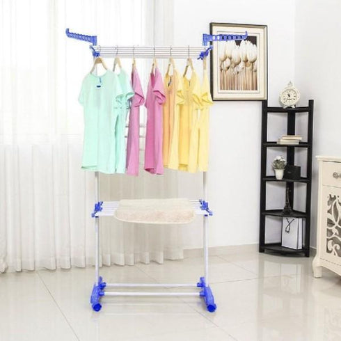 Uscator vertical pentru rufe, mobil si pliabil, cu suport umerase