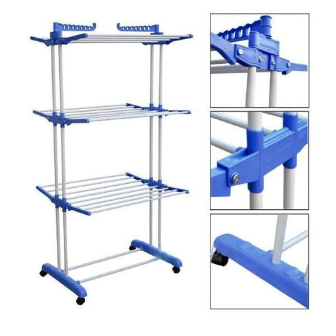 Uscator vertical pentru rufe, mobil si pliabil, cu suport umerase