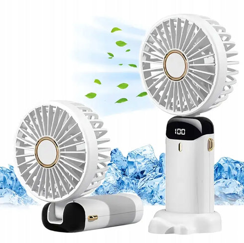 Ventilator Portabil Reîncărcabil 6000mAh – 5 Viteze, Oscilație 90°, Autonomie până la 10 Ore, USB-C