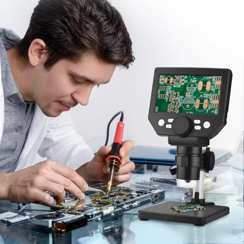 Microscop Digital LCD 4.3", HD 8MP, Zoom 1-1000X, 8 LED-uri, Baterie Reîncărcabilă, Compatibil PC