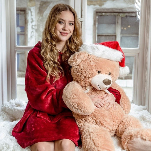 Patura cu maneci stil hanorac cu gluga si buzunar Huggle Hoodie, Marime universala