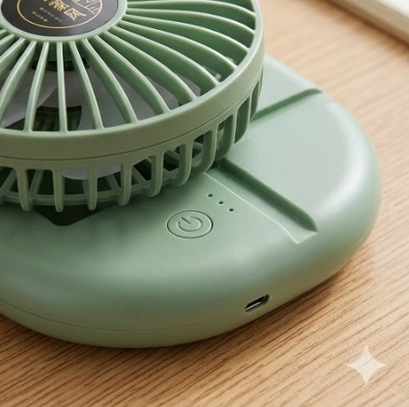 Mini Ventilator Reglabil și Pliabil cu Suport pentru Telefon – Reîncărcabil USB