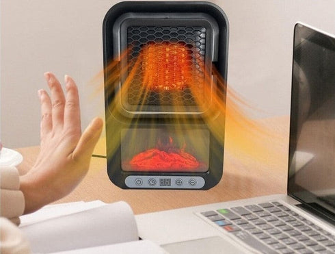 Aeroterma electrica, design tip semineu, timer, afisaj LCD, 360 de grade