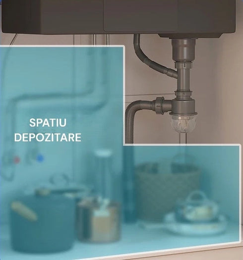 Chiuveta Bucatarie Premium Multifunctinala, Inteligenta, Display Digital, Cascada, Tocator, Spalator Pahare, Dozator Detergent, Alimentare hidroelectrica