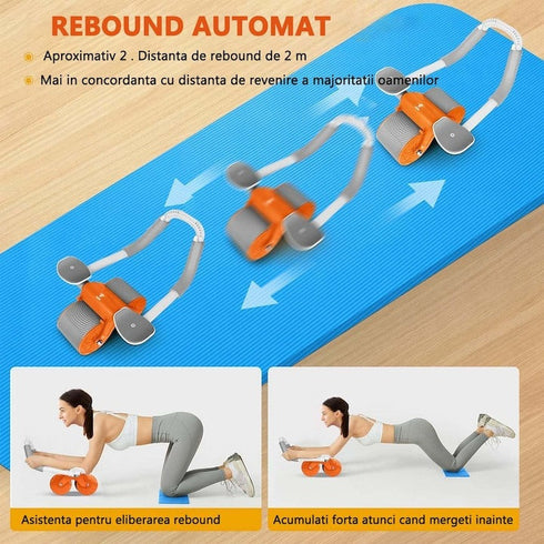 Roata abdomene pentru exercitii fitness, Timer si Suport telefon