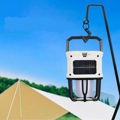 Lampa solara tip felinar, Lumina LED 3 in 1, functie de Power Bank, reglare luminozitate, rezistenta la apa, ideala pentru camping