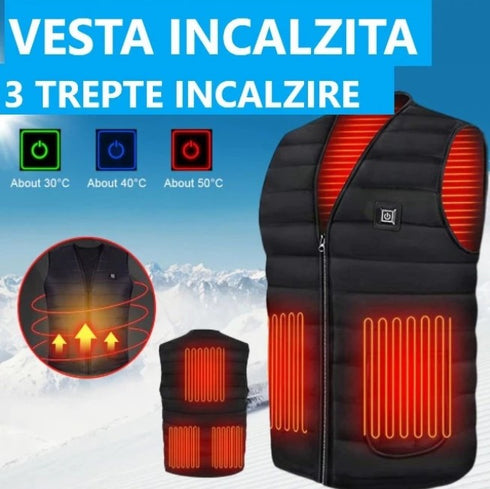 Vestă încălzită, electrică, slim fit, pentru copii