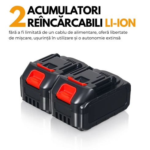 Motocoasa, Trimmer Iarbă Si Gard Viu, 2 Acumulatori Li Ion 48Vh