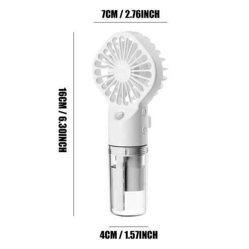 Ventilator Portabil cu Pulverizare Apă și Umidificator – Reîncărcabil USB, 4 Viteze, Silențios