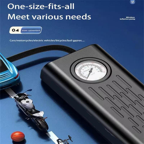 Pompă electrică pentru anvelope, fără fir, 2400 mAh – umflare rapidă oriunde