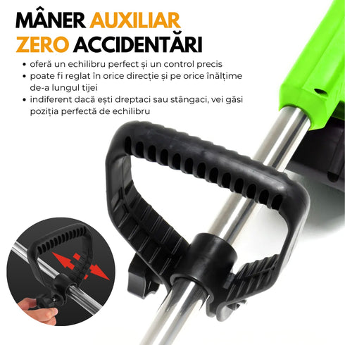 Motocoasa, Trimmer Iarbă Si Gard Viu, 2 Acumulatori Li Ion 48Vh