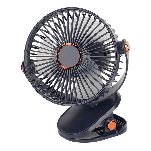 Ventilator Reîncărcabil cu Clemă – 5 Viteze, Baterie 2400mAh, LED Integrat