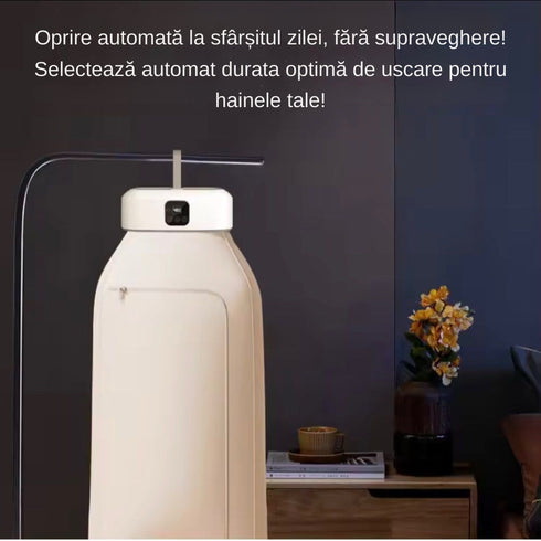 Uscător Electric de Haine cu Aer Cald 360° și Sterilizare UV – 600W, Capacitate 10KG, Timer Inteligent 1-8H