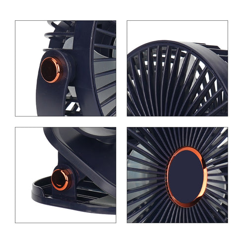 Ventilator Reîncărcabil cu Clemă – 5 Viteze, Baterie 2400mAh, LED Integrat