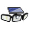 Lampă Solară LED cu 70 LED-uri și Senzor de Mișcare – 3 Capete Ajustabile pentru Exterior