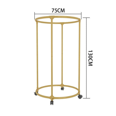 Suport Rotund pentru Haine din Oțel Inoxidabil cu Roți Pivotante – 130 cm, Capacitate 50 KG, Design Modern