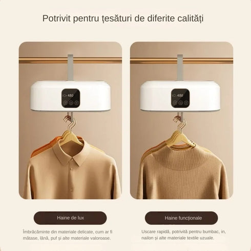 Uscător Electric de Haine cu Aer Cald 360° și Sterilizare UV – 600W, Capacitate 10KG, Timer Inteligent 1-8H