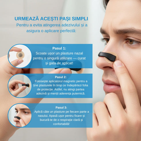 Plasturi nazali magnetici, Marimi Diferite, Pentru imbunatatirea respiratiei