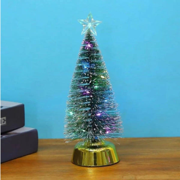 Mini Brad Artificial Decorativ de Crăciun cu Luminițe