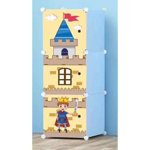 Dulap modular din plastic cu schelet metalic, culoare Albastru