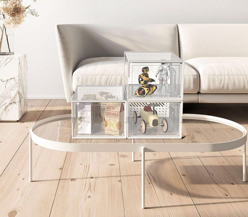 Set 6 cutii organizatoare pentru incaltaminte, pliabile cu Usa Transparenta