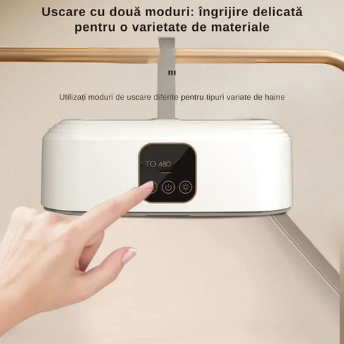 Uscător Electric de Haine cu Aer Cald 360° și Sterilizare UV – 600W, Capacitate 10KG, Timer Inteligent 1-8H