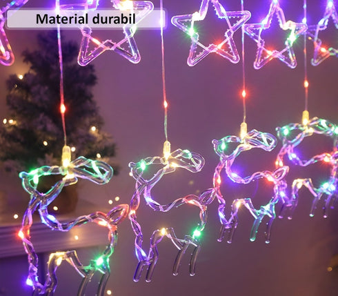 Instalatie Perdea cu Stele si Reni, Interconectabila