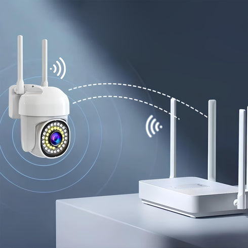 Cameră de Supraveghere WiFi, 5MP, Rotire Panoramică, Detectare Mișcare și Vedere Nocturnă