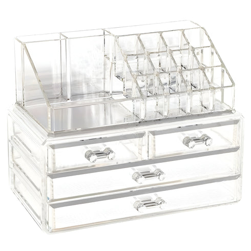 Organizator de cosmetice cu 4 sertare si compartimente multiple