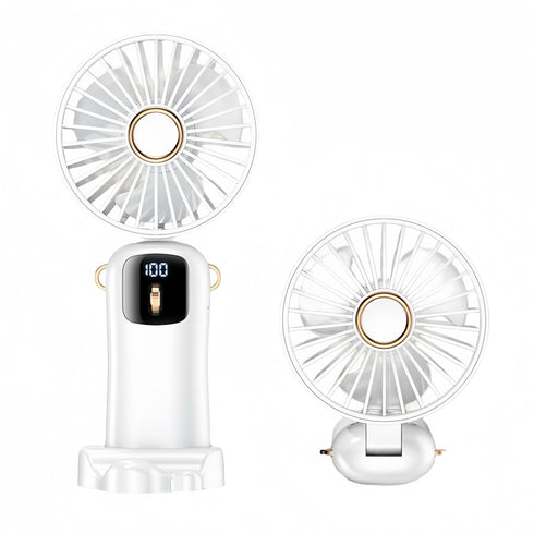 Ventilator Portabil Pliabil cu Afișaj LCD – 100 Trepte de Viteză, Baterie 4000mAh și Încărcare Type-C
