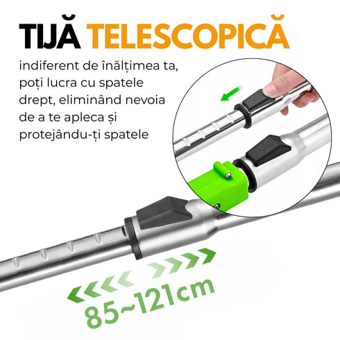 Motocoasa, Trimmer Iarbă Si Gard Viu, 2 Acumulatori Li Ion 48Vh