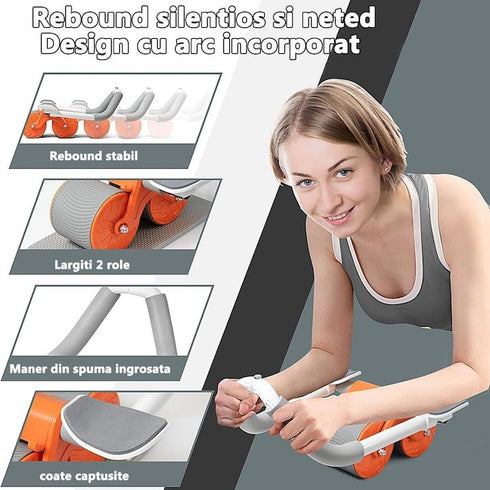 Roata abdomene pentru exercitii fitness, Timer si Suport telefon